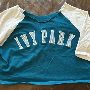 Ivy Park Teal and White crop top